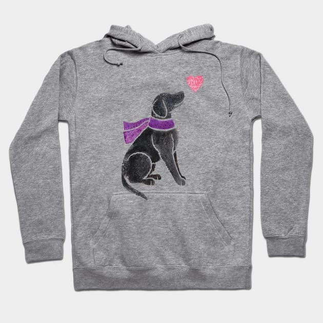 Curly Coated Retriever (black) Hoodie by animalartbyjess